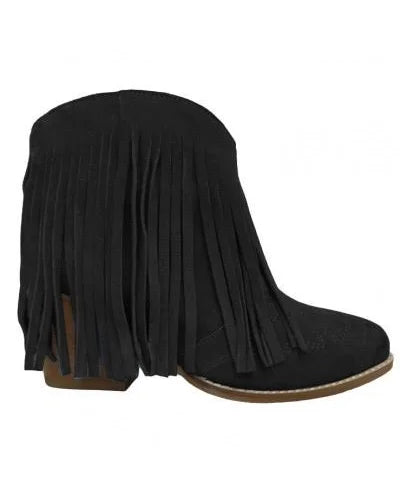 Amos Fringe Booties-Booties-Naughty Monkey Footwear-6-Black-cmglovesyou