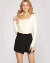 Heavy Knit Wrap Skort-Skort-She+Sky-Small-Black-cmglovesyou