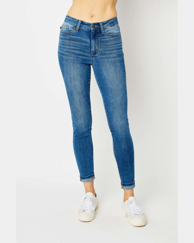 HW Cuffed Skinny Jeans-Jeans-Judy Blue-0 (24)-cmglovesyou