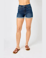 Tummy Control Denim Shorts-shorts-Judy Blue-Dark Wash-Small-cmglovesyou