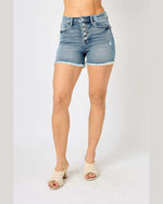 High Waist Button Fly Destroy Hi-Lo Hem Shorts-shorts-Judy Blue-Small-cmglovesyou