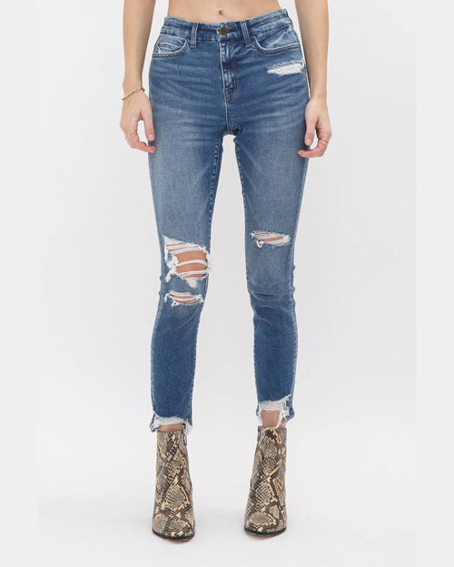 Mid Rise Crop Skinny Jeans-Jeans-MICA Denim-24-cmglovesyou