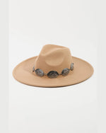 Oval Disc Chain Fedora Hat-Hats-Fame Accessories-Khaki-cmglovesyou