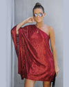 One Shoulder Sparkle Dress-Dresses-Lavender J-Small-Red-cmglovesyou