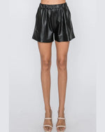 Faux Leather Shorts-shorts-Cezanne-Small-Black-cmglovesyou