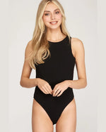 Halter Stretch Rib Knit Bodysuit-bodysuit-She + Sky-Small-Black-cmglovesyou