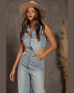 Cut Out Denim Jumpsuit-Jumpsuit-Blue Buttercup-Small-Blue Denim-cmglovesyou