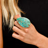 Turquoise Stone Ring-Rings-West & Co-Silver-cmglovesyou