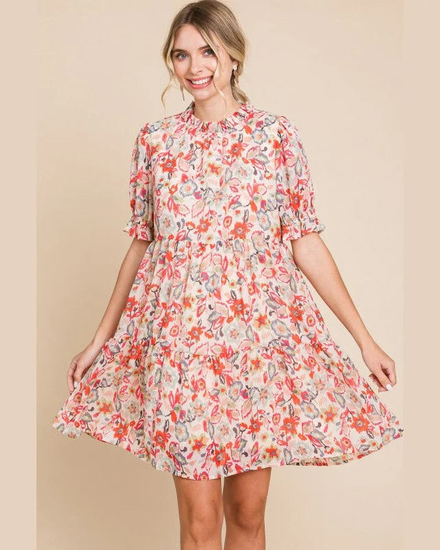 Frilled Floral Dress-dresses-Jodifl-Small-Red Mix-cmglovesyou