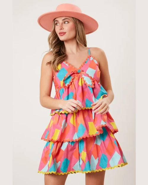 Color Splash Dress-Dresses-Peach Love California-Pink Multi-Small-cmglovesyou