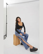 Split Leg Denim & Diamonds-Jeans-Cello-Medium Wash-1-cmglovesyou