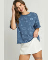 Cowgirl Graphic Top-Shirts & Tops-Umgee-Small-Denim-cmglovesyou