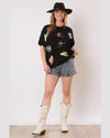 Cowboy Hats Sequins Top-Shirts & Tops-Fantastic Fawn-Black-Small-cmglovesyou