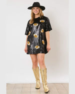 All Over Football Sequin Dress-Dresses-Fantastic Fawn-Black-Small-cmglovesyou