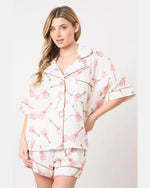 Gauze Guitar Pajama Top-Tops-Peach Love California-Dusty Pink/Ecru-Small-cmglovesyou