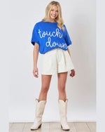 Touch Down Sequin Top-Shirts & Tops-Peach Love California-Blue-Small-cmglovesyou