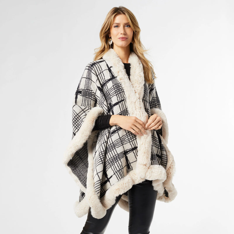 Everleigh Wrap-outerwear-tgbBRANDS:Coco+Carmen,Whispers-Cream/Black-OS-cmglovesyou