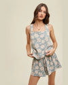 Floral Tank and Short Set-Outfit Sets-Wishlist-Small-Sage-cmglovesyou