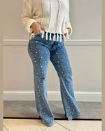 High Rise Wide Leg Pearl Jeans-Jeans-MICA Denim-24-cmglovesyou