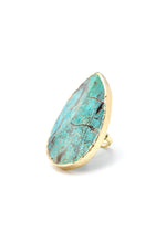 Turquoise Stone Ring-Rings-West & Co-Gold-cmglovesyou