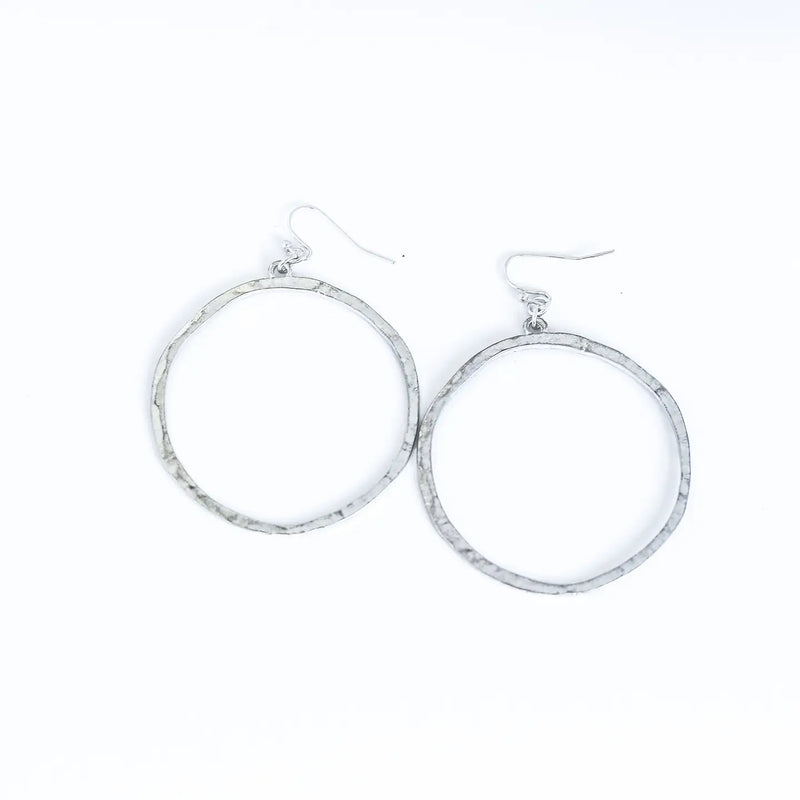 Burnished Open Circle Earring-Earrings-West & Co-Silver-cmglovesyou