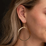 Burnished Open Circle Earring-Earrings-West & Co-Gold-cmglovesyou