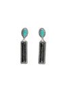 Black Bar Turquoise Earrings-Earrings-West & Co-cmglovesyou