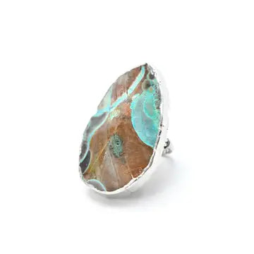 Turquoise Stone Ring-Rings-West & Co-Silver-cmglovesyou