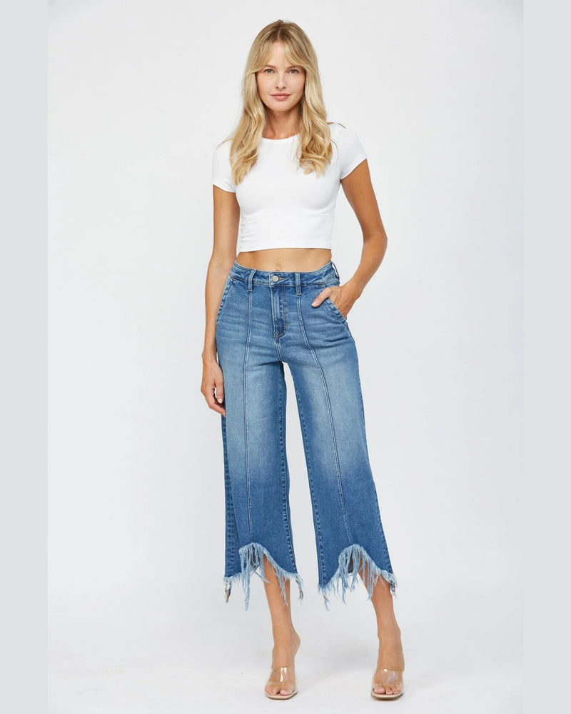 High Rise Cropped Wide Leg Jeans-Jeans-MICA Denim-24-cmglovesyou