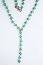 Turquoise Diamond V Necklace-Necklaces-West & Co-cmglovesyou