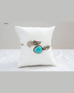 Feather Cuff Bracelet-Bracelets-Just Fabulous-Turquoise-cmglovesyou