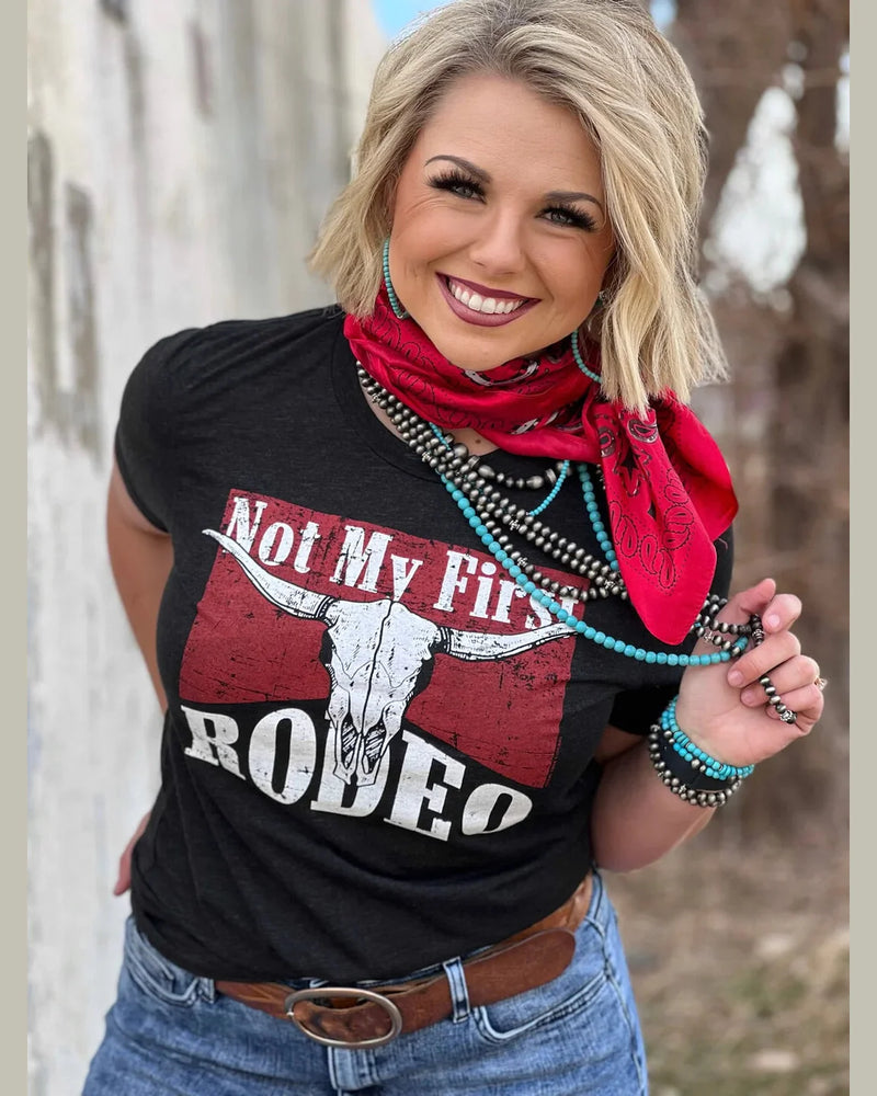 Not My First Rodeo Tee-Shirts & Tops-Texas True Threads-Small-Black-cmglovesyou