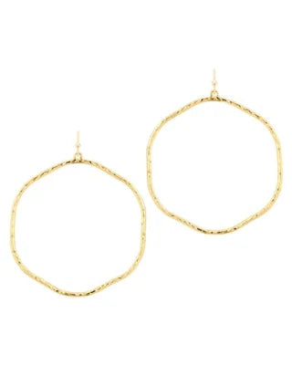 Hammered Thin Hoop Earrings-Earrings-What's Hot Jewelry-Gold-cmglovesyou