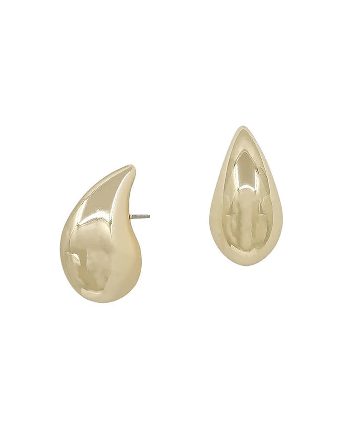 Teardrop Stud Earring-Earrings-What's Hot Jewelry-Gold-cmglovesyou