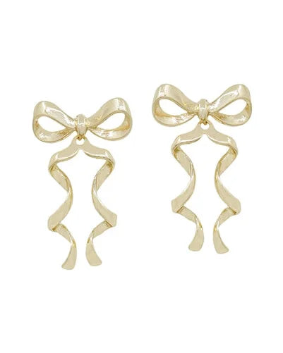 Gift Bow Earrings-Earrings-What's Hot Jewelry-Gold-cmglovesyou