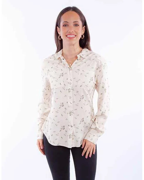 Ditsy Floral Top-Tops-Scully-Ivory-Small-cmglovesyou