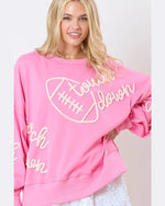 Touchdown Embroidered Sweatshirt-Sweatshirt-Peach Love California-Pink-Small-cmglovesyou