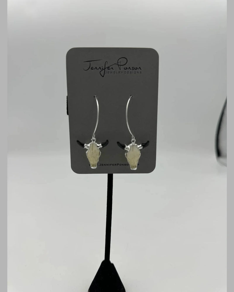 Steer Head Earrings-Earrings-Jennifer Ponson-cmglovesyou