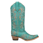 Stud and Embroidery Turquoise Boots-Boots-Corral Boots-Turquoise-6-cmglovesyou