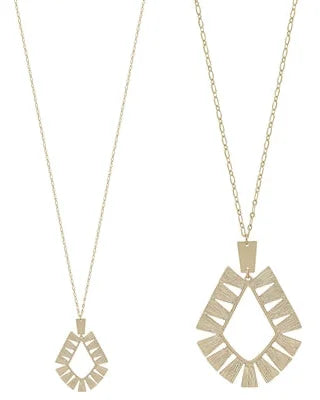 Gold Geometric Diamond Shaped Necklace-Necklaces-What's Hot Jewelry-cmglovesyou