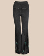 Distressed Flared Fringed Pants-Pants-Pat Dahnke-Small-Black-cmglovesyou