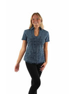 Patchwork Embroidered Top-Tops-Scully-Dark Blue-XS-cmglovesyou