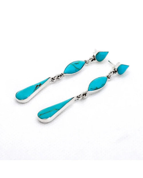 Lucinda Triple Drop Turquoise Earrings-Earrings-Just Fabulous-cmglovesyou