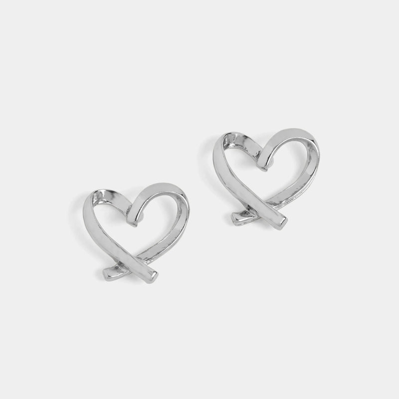 Heart Stud Earrings-Jewelry-tgbBRANDS:Coco+Carmen,Whispers-Silver-cmglovesyou