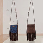 Wrangler Leather Fringe Jean Denim Pocket Crossbody Bag-Bag and Purses-Montana West-cmglovesyou