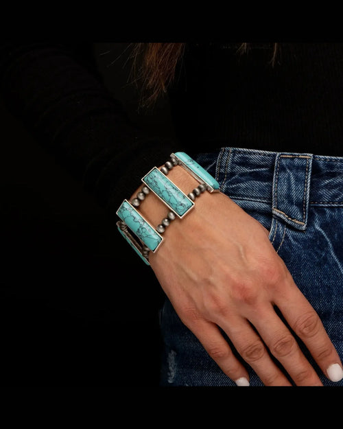 Turquoise Bar Bracelet-Rings-West & Co-cmglovesyou