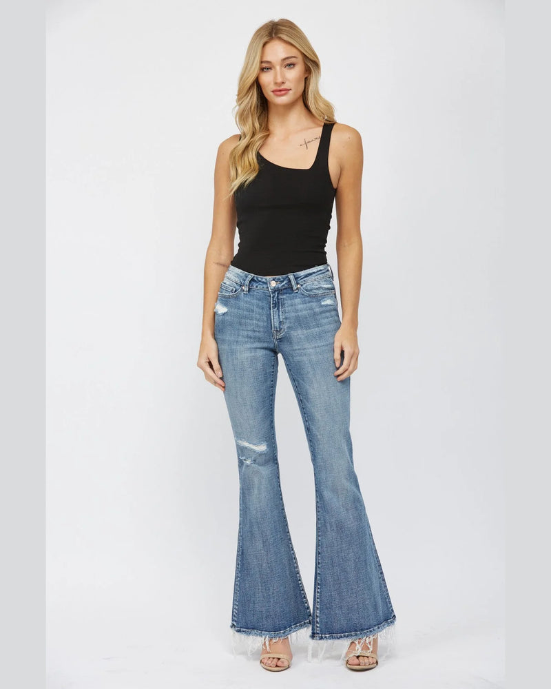 Mid Rise Super Flare Jeans-Jeans-MICA Denim-24-cmglovesyou