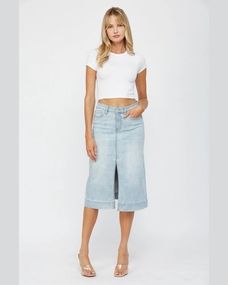 High Rise A-Line Skirt-Skirts-MICA Denim-Small-cmglovesyou