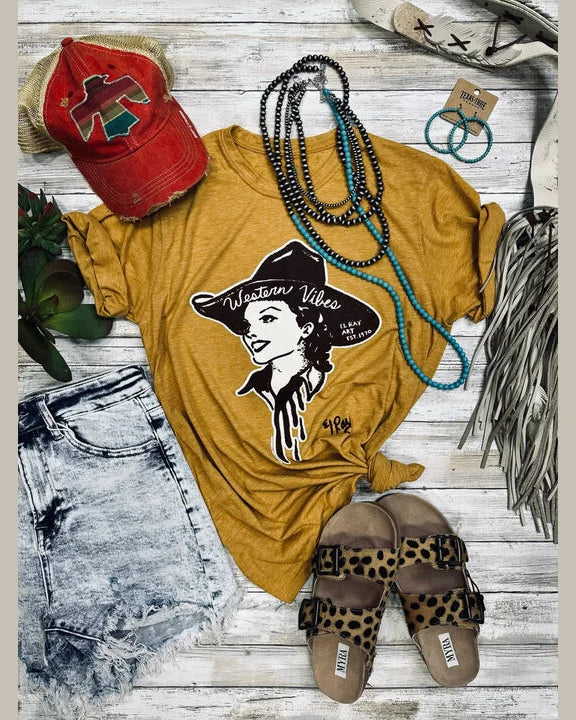 Western Vibes Tee-Shirts & Tops-Texas True Threads-Small-Antique Gold-cmglovesyou