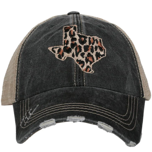 Leopard Texas Trucker Hat-Hats-Katydid-Black-cmglovesyou